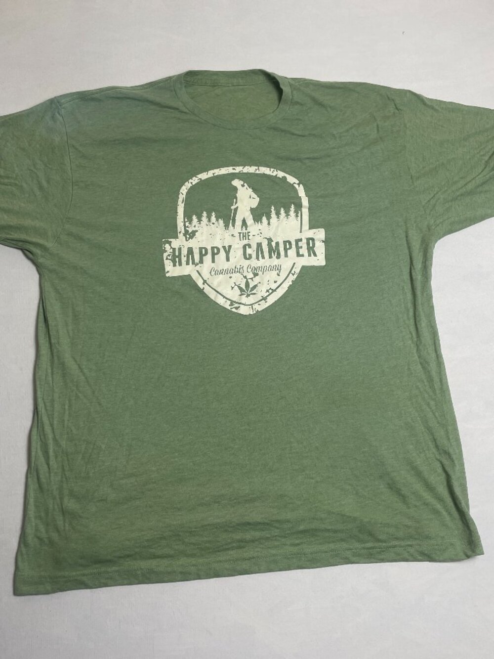 Happy Camper Tshirt Unisex XL Forest Green SOFT